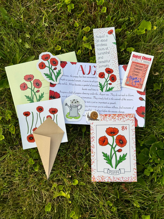 August Monthly Floral Mail Club-Poppy