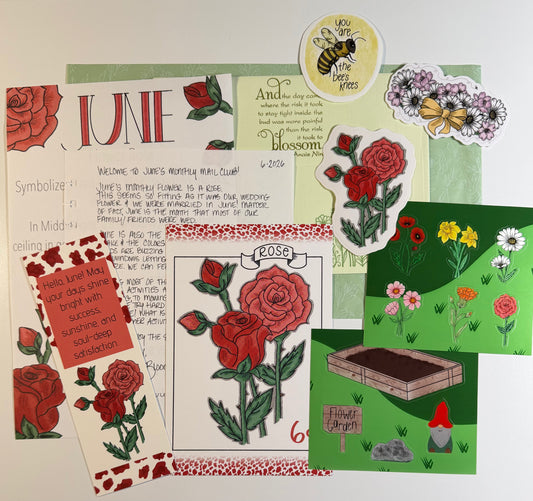 June Monthly Floral Mail Club- Rose (International)